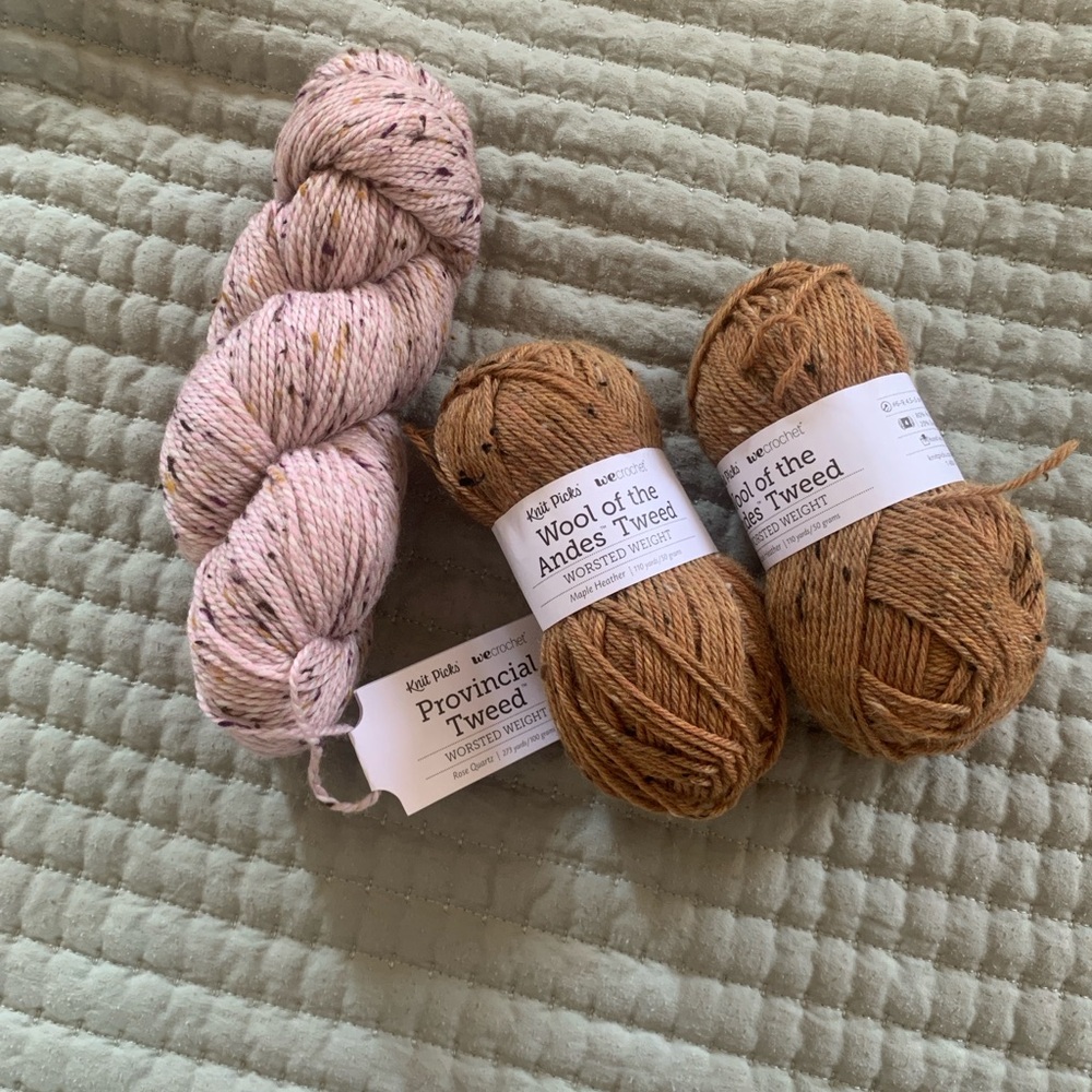 Wool of the Andes Tweed & Provincial Tweed Yarn Bundle - Pink & Tan